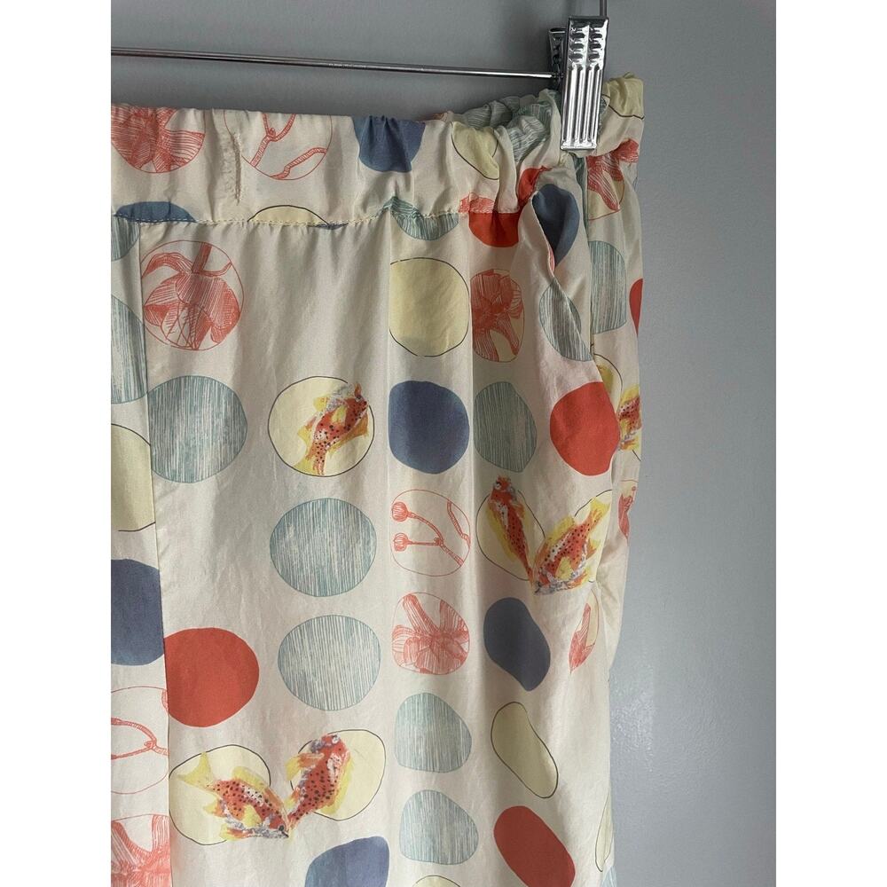 Anthropologie Silka Silk Printed Pajama Pants Bottoms Polka Dot Boho Indie Small - Picture 3 of 12